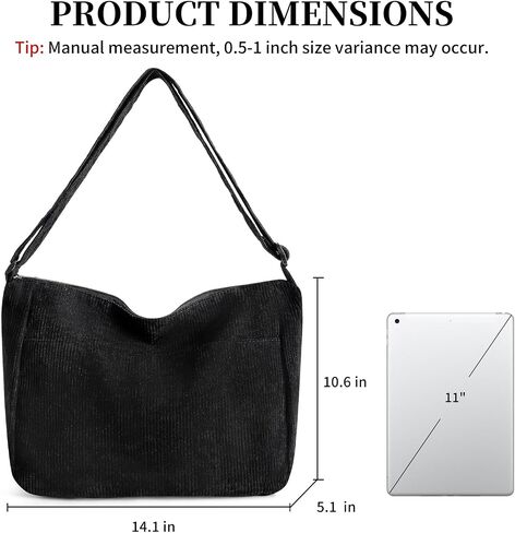 RNIEGA Corduroy Tote Bag for Women, Large Capacity Hobo Shoulder Bag in Saudi Arabia