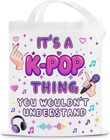 Kpop Gifts for Girls K-Pop Gift Tote Bag for Kpop Music Lover Korean Drama Canvas Tote Bag Gift for K-Pop Lover Kpop Merch Stuff K Drama Gifts for K-Pop Fans Kpop Party Favor Bags Korean Pop Stuff in Saudi Arabia
