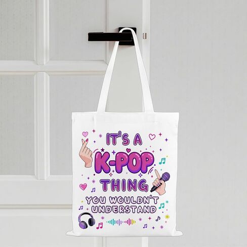 Kpop Gifts for Girls K-Pop Gift Tote Bag for Kpop Music Lover Korean Drama Canvas Tote Bag Gift for K-Pop Lover Kpop Merch Stuff K Drama Gifts for K-Pop Fans Kpop Party Favor Bags Korean Pop Stuff in Saudi Arabia