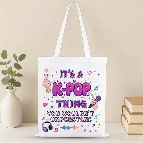 Kpop Gifts for Girls K-Pop Gift Tote Bag for Kpop Music Lover Korean Drama Canvas Tote Bag Gift for K-Pop Lover Kpop Merch Stuff K Drama Gifts for K-Pop Fans Kpop Party Favor Bags Korean Pop Stuff in Saudi Arabia