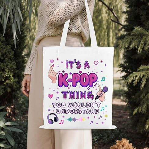 Kpop Gifts for Girls K-Pop Gift Tote Bag for Kpop Music Lover Korean Drama Canvas Tote Bag Gift for K-Pop Lover Kpop Merch Stuff K Drama Gifts for K-Pop Fans Kpop Party Favor Bags Korean Pop Stuff in Saudi Arabia