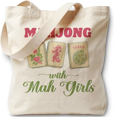Mahjong Gifts Tote Bag for Women, Canvas Bag for Women Shopping Vacation Womens Work Tote Bag Gifts in Kuwait