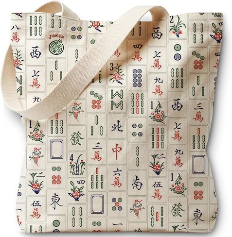 Mahjong Gifts Tote Bag for Women, Canvas Bag for Women Shopping Vacation Womens Work Tote Bag Gifts in Kuwait