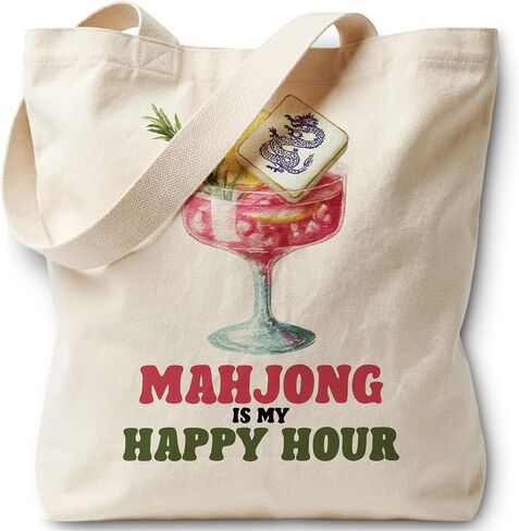 Mahjong Gifts Tote Bag for Women, Canvas Bag for Women Shopping Vacation Womens Work Tote Bag Gifts in Kuwait