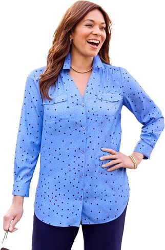 Catherines Women's Plus Size Modern Camp Shirt in Saudi Arabia