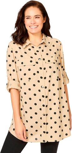 Woman Within Plus Size Utility Button Down Shirt in Saudi Arabia
