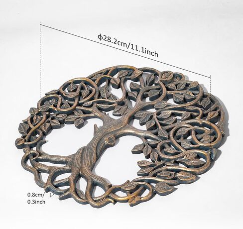 Micutapsino Tree of Life Wall Plaque 11.2 Inches – Resin Celtic Style Wall Decor for Living Room, Patio or Outdoor, Rustic Garden Art Sculpture Gift for Housewarming or Home in Saudi Arabia