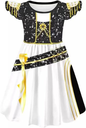 Girls Sparkle Chain Detail Dress, K-pop Fashion Inspired Performance Outfit for Girls in Kuwait