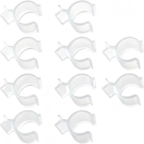 10 Pcs Leakproof Cosmetic Dispenser Pump Lock Clip,Clamp for Lotion Shampoo Cleansing Oil Bottles,Medium Size PP Plastic Leak Locks,Travel & Camping Friendly Accessory (Transparent) in Saudi Arabia