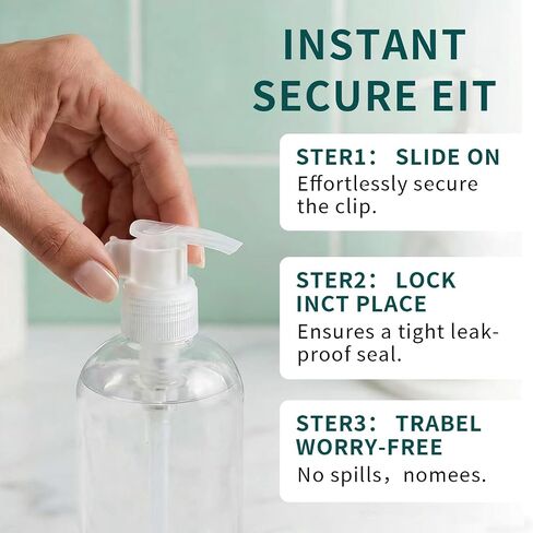 10 Pcs Leakproof Cosmetic Dispenser Pump Lock Clip,Clamp for Lotion Shampoo Cleansing Oil Bottles,Medium Size PP Plastic Leak Locks,Travel & Camping Friendly Accessory (Transparent) in Saudi Arabia