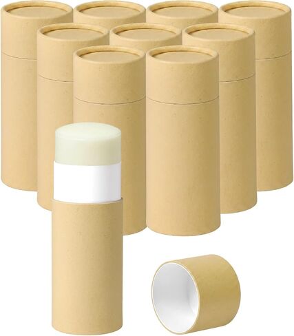 EORTA 10 Pcs Cardboard Push Up Deodorant Containers 2.15 oz/61g, Refillable Kraft Tubes for Natural Deodorant, DIY Lip Balm, Moisturizer Sticks, Skincare, Solid Perfume & Body Lotion in Saudi Arabia