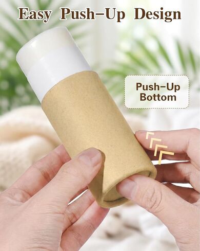 EORTA 10 Pcs Cardboard Push Up Deodorant Containers 2.15 oz/61g, Refillable Kraft Tubes for Natural Deodorant, DIY Lip Balm, Moisturizer Sticks, Skincare, Solid Perfume & Body Lotion in Saudi Arabia