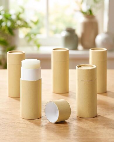 EORTA 10 Pcs Cardboard Push Up Deodorant Containers 2.15 oz/61g, Refillable Kraft Tubes for Natural Deodorant, DIY Lip Balm, Moisturizer Sticks, Skincare, Solid Perfume & Body Lotion in Saudi Arabia