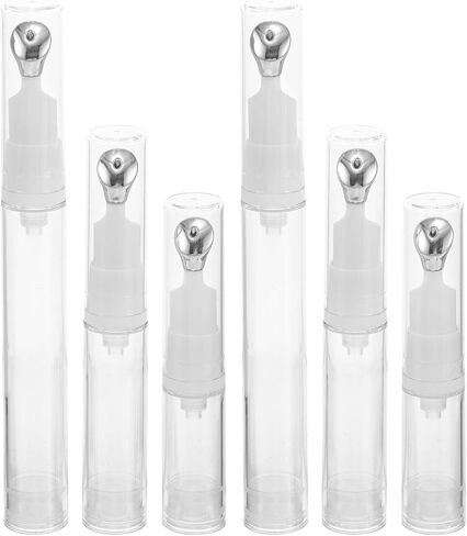 6pcs Eye Cream Applicator Tool: 5ml/10ml/15ml Eye Gel Cream Container Flat Applicator - Massager Tip Head Airless Pump Skincare Bottle Refillable Roll On Dispenser in Saudi Arabia
