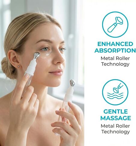 6pcs Eye Cream Applicator Tool: 5ml/10ml/15ml Eye Gel Cream Container Flat Applicator - Massager Tip Head Airless Pump Skincare Bottle Refillable Roll On Dispenser in Saudi Arabia