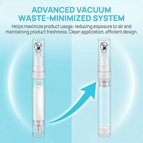 6pcs Eye Cream Applicator Tool: 5ml/10ml/15ml Eye Gel Cream Container Flat Applicator - Massager Tip Head Airless Pump Skincare Bottle Refillable Roll On Dispenser in Saudi Arabia