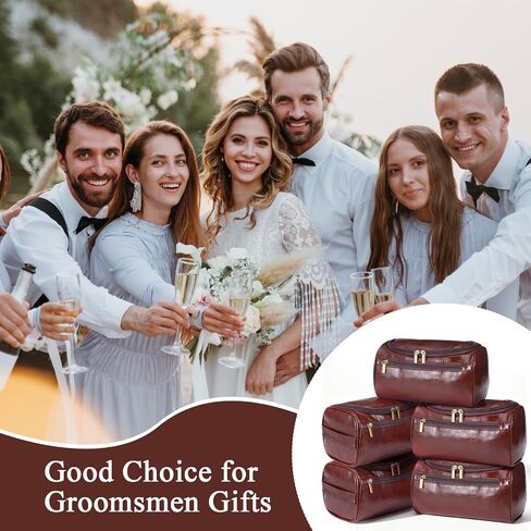 5pcs Personalized Leather Toiletry Bag for Men Travel Shaving Bag with Hanging Hook Waterproof Kit Cosmetic bags Water-resistant Shaving Bag for Toiletries Accessories Travel Essentials Gifts in Saudi Arabia
