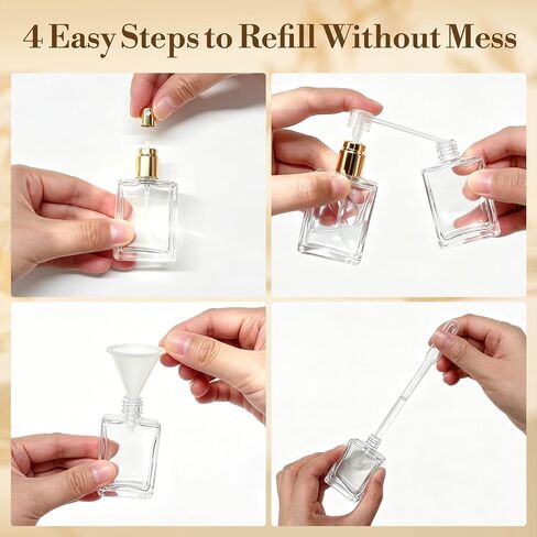 15ml Glass Perfume Bottle Bulk, 50 Pcs Empty Refillable Spray Atomizer with Funnels & Droppers, Gold Mini Travel Dispenser for DIY Gifts in Saudi Arabia