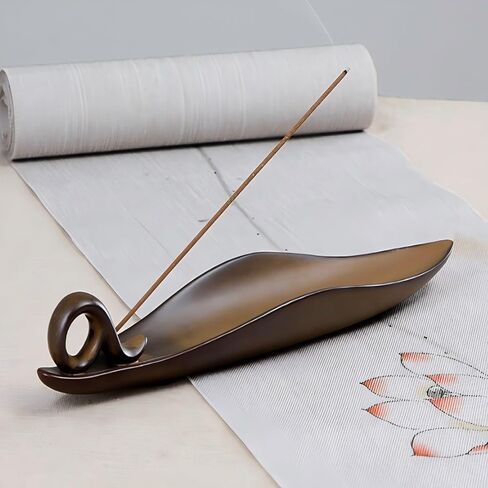 Home Ceramic Ceremony Incense Holder,Creative Incense Burner Base for Sticks with 3 Holes(1.3-1.6mm/1.7mm/3mm),Handmade insence-sticks burner for Meditation Yoga Spa Room Decor,Gift Home Decor (Brown) in Saudi Arabia