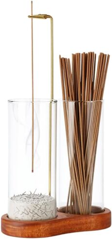 2-in-1 Glass Incense Holder, Upside Down Incense Burner with Removable Ash Catcher, Mess-Free Design for Meditation, Yoga, Home Decor & Gifting in Saudi Arabia
