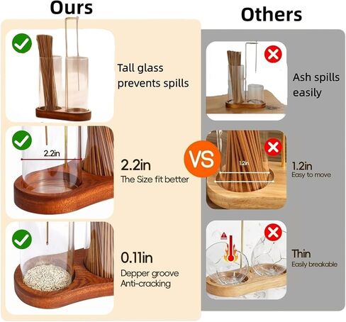 2-in-1 Glass Incense Holder, Upside Down Incense Burner with Removable Ash Catcher, Mess-Free Design for Meditation, Yoga, Home Decor & Gifting in Saudi Arabia