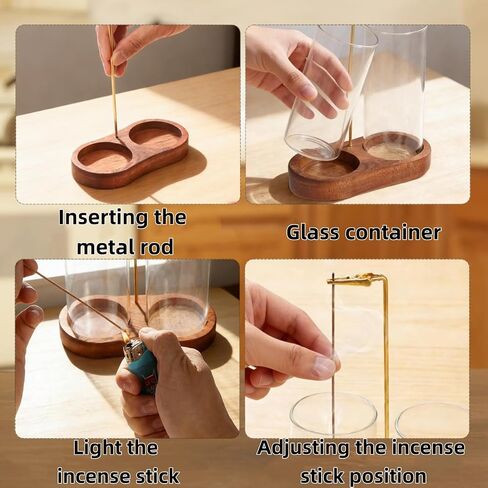 2-in-1 Glass Incense Holder, Upside Down Incense Burner with Removable Ash Catcher, Mess-Free Design for Meditation, Yoga, Home Decor & Gifting in Saudi Arabia