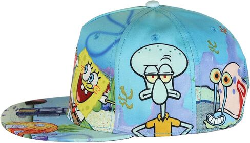 Nickelodeon Spongebob Squarepants Hat Men's Bikini Bottom Flat Brim Snapback Cap OSFM Multicolor in Saudi Arabia