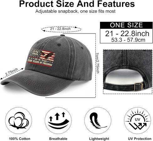 USA 250th Anniversary Cap - Hat Baseball Cap for Men Women, Eagle Patriotic American Flag for Independence Day in Saudi Arabia