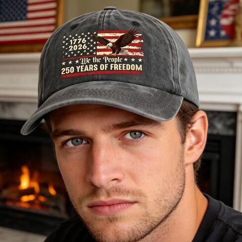 USA 250th Anniversary Cap - Hat Baseball Cap for Men Women, Eagle Patriotic American Flag for Independence Day in Saudi Arabia
