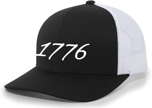 Men's 1776 United States of America Patriotic Embroidered Mesh Back Trucker Hat in Saudi Arabia