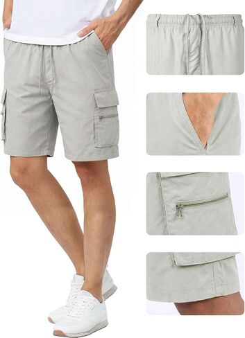 Men's Cargo Running Shorts Outdoor Relaxed Fit with Multi-Pocket in Kuwait