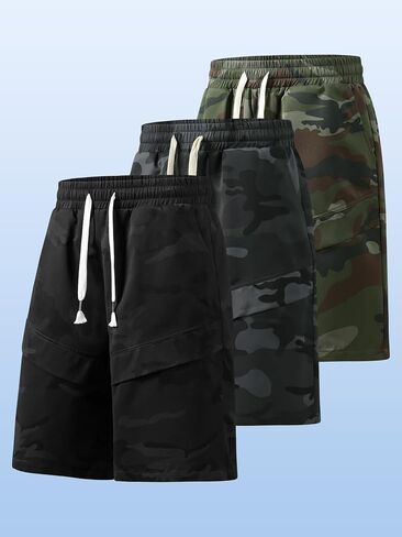Men's Comfortable Loose-Fit Shorts with Drawstring, Breathable Athletic Shorts with Pockets in Saudi Arabia