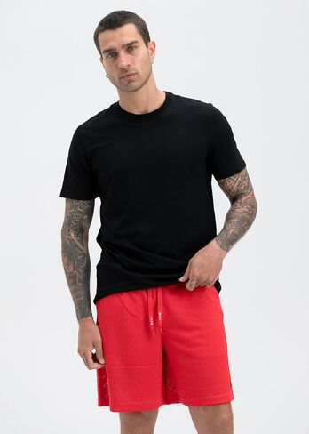Ethika Men's Basketball Short, Athletic Performance Short for the Court and the Streets - BBS - Red 7in in Saudi Arabia