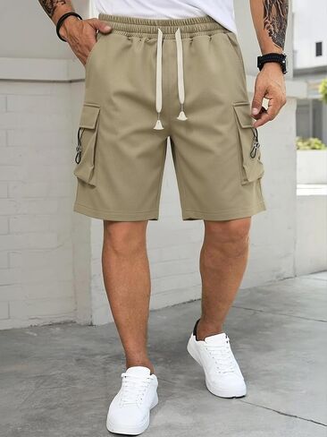 Men's Comfortable Loose-Fit Sports Shorts with Drawstring, Breathable & Machine Washable in Saudi Arabia