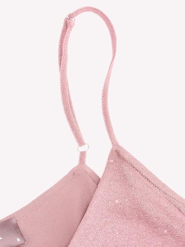 CIDER Halter Dresses Women Sequin V-Neck Halter Ruffled Hem Oversized Mini Dress Scarf Mid Waist Pink in Saudi Arabia
