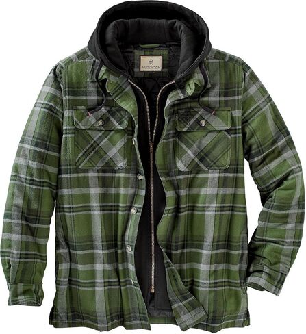 Legendary Whitetails Men's Size Maplewood Hooded Shirt Jacket, Army Green Plaid, Large Tall in Kuwait