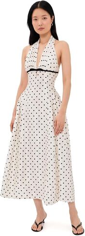 endless rose Women's Halter Neck Polka-Dot Maxi Dress in Saudi Arabia