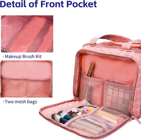 SMONT Toiletry Bag for Traveling Women, 11.5" Large Travel Makeup Toiletries Skincare Bag, Big Cosmetic Cosmetiquera Pink in Saudi Arabia