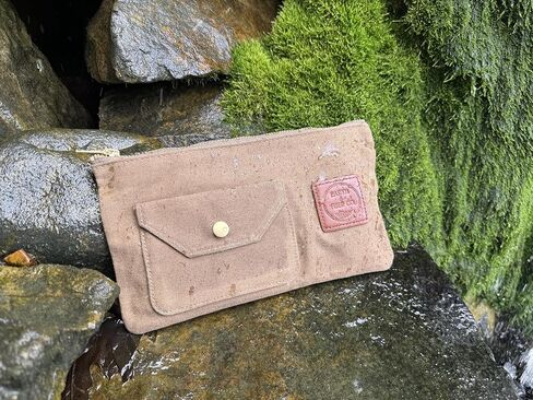 Earth & Fiber Co. Waxed Canvas Toiletry Bag, Compact Slim Design for Traveling, Brown in Saudi Arabia