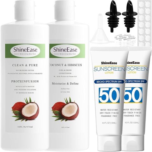 Empty Shampoo & Sunscreen Bottles Set (40oz Total) – Checked Luggage Friendly, Easy-Fill Travel Containers with Funnel & Spout, Leak-Proof for Cruises, Concerts & Sports Events in Saudi Arabia