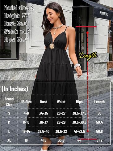 Kaei&Shi Backless Sundress for Beach, V Neck Flowy Maxi Dresses Women, Summer Boho Dress Bridal Shower Guest in Kuwait