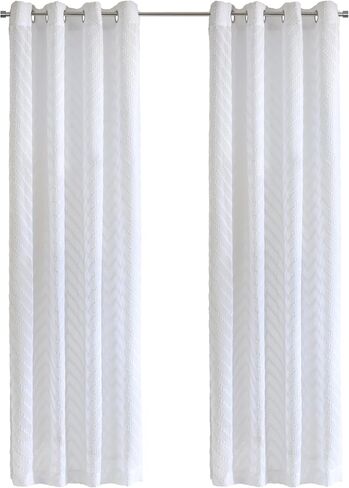 Rabia Sheer Grommet Indoor Curtain 52 x 84 in White in Saudi Arabia