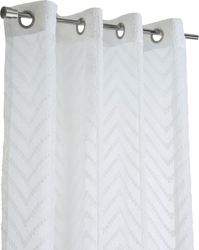 Rabia Sheer Grommet Indoor Curtain 52 x 84 in White in Saudi Arabia