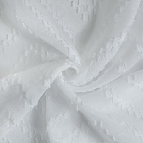 Rabia Sheer Grommet Indoor Curtain 52 x 84 in White in Saudi Arabia