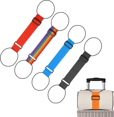 4PCS Luggage Straps for Suitcase, Adjustable Elastic Luggage Connector Straps, Multi-Functional Durable Travel Packing Straps for Securing Bags, Backpacks & Accessories1 in Saudi Arabia