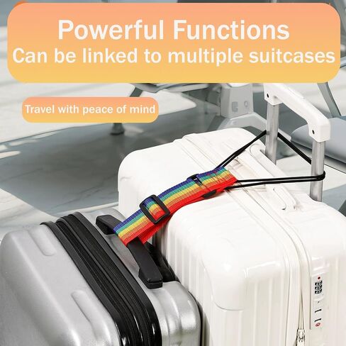 4PCS Luggage Straps for Suitcase, Adjustable Elastic Luggage Connector Straps, Multi-Functional Durable Travel Packing Straps for Securing Bags, Backpacks & Accessories1 in Saudi Arabia