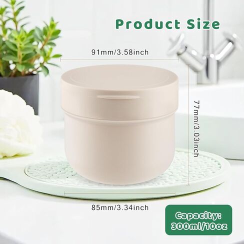 4 Pcs 300ml/10oz Plastic Containers Empty Cosmetic Jars Wide Mouth Makeup Sample Storage Pot with Lid & Inner Liner & Scoop for Lotion Cream Ointments Makeup Nails Paint - Brown in Saudi Arabia