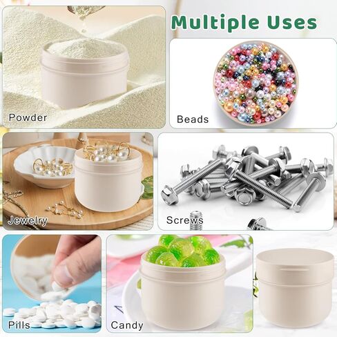4 Pcs 300ml/10oz Plastic Containers Empty Cosmetic Jars Wide Mouth Makeup Sample Storage Pot with Lid & Inner Liner & Scoop for Lotion Cream Ointments Makeup Nails Paint - Brown in Saudi Arabia
