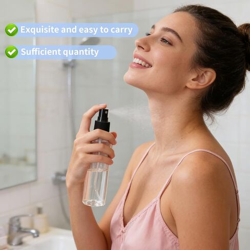 36 Pack Clear Plastic Spray Bottles 8 oz Spray Bottle Fine Mist Cleaning Spray Bottles Transparent 8 oz Empty Sprays Bottle Bulk for Travel, Essential Oils (Black,Clear) in Kuwait