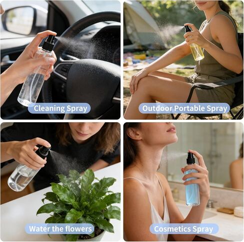 36 Pack Clear Plastic Spray Bottles 8 oz Spray Bottle Fine Mist Cleaning Spray Bottles Transparent 8 oz Empty Sprays Bottle Bulk for Travel, Essential Oils (Black,Clear) in Kuwait